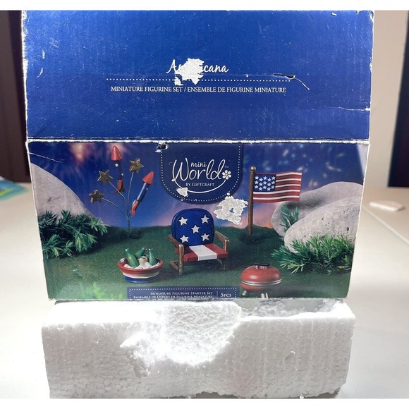 Mini World by Giftcraft 4th of July America 5 Pc. Flag Chair BBQ Fireworks Drink - Picture 4 of 8